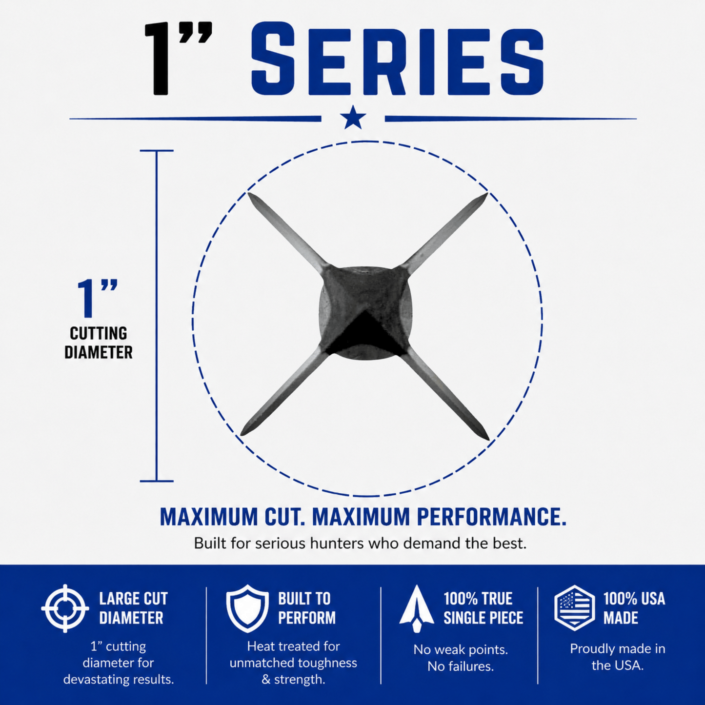TOTA | 125 grain broadhead | 1-inch solid