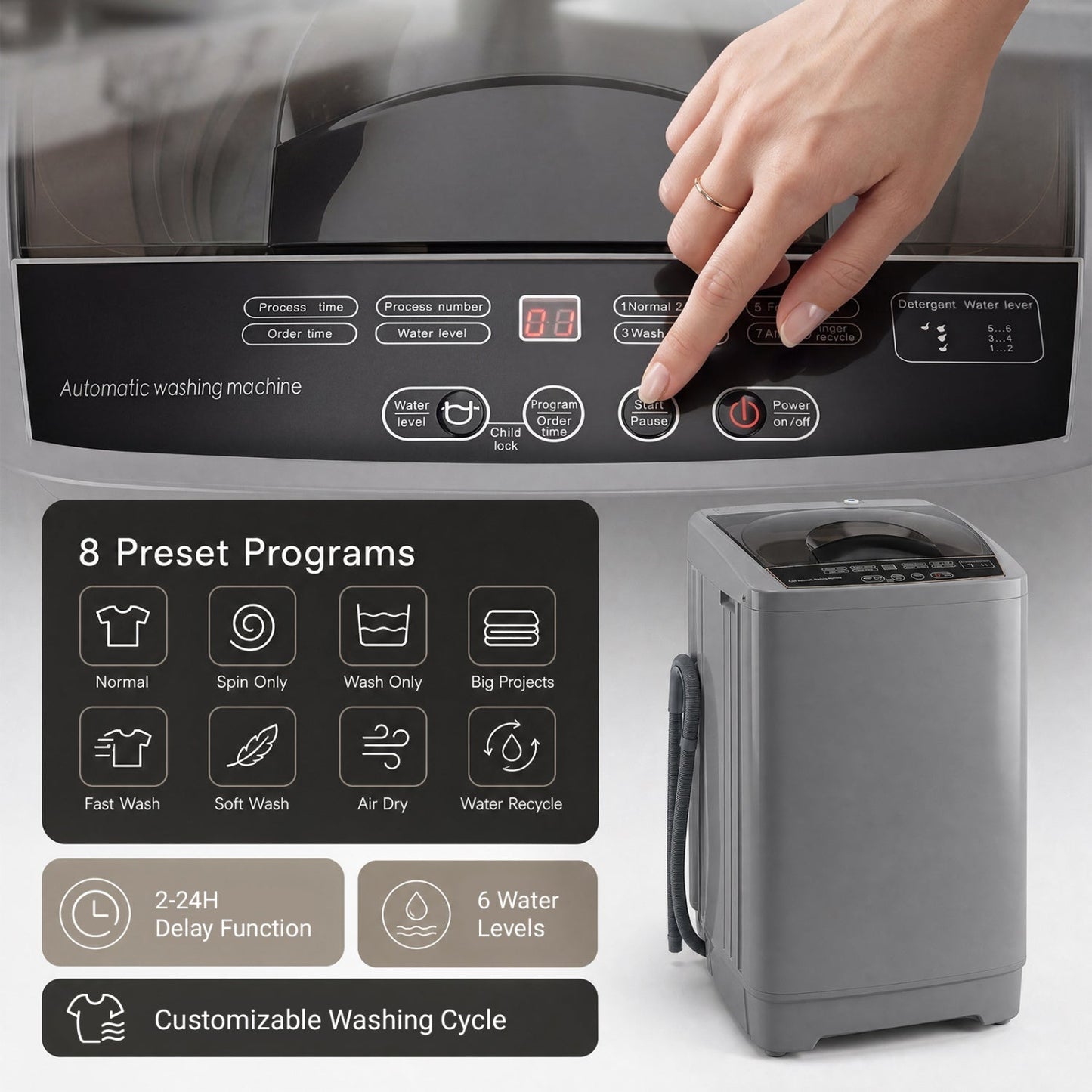 9.93 lbs Automatic Washing Machine