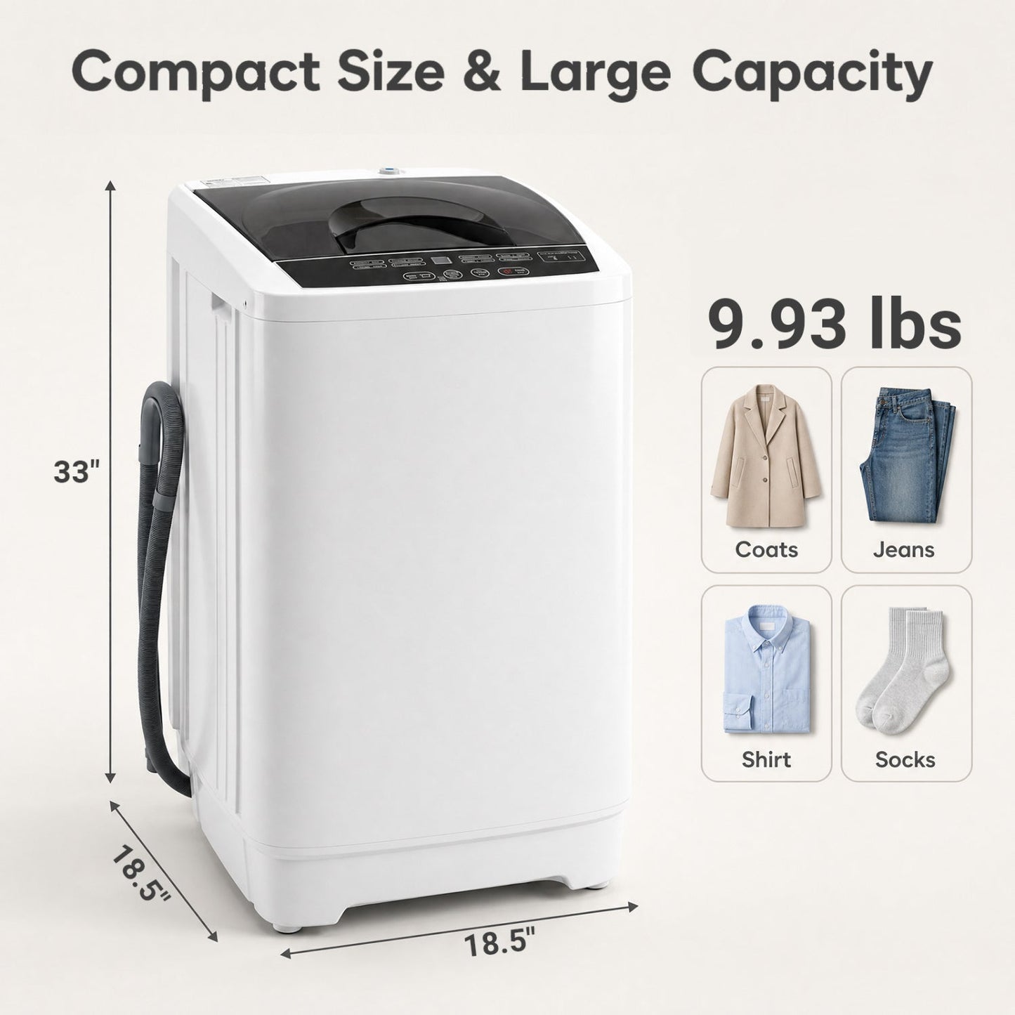 9.93 lbs Automatic Washing Machine