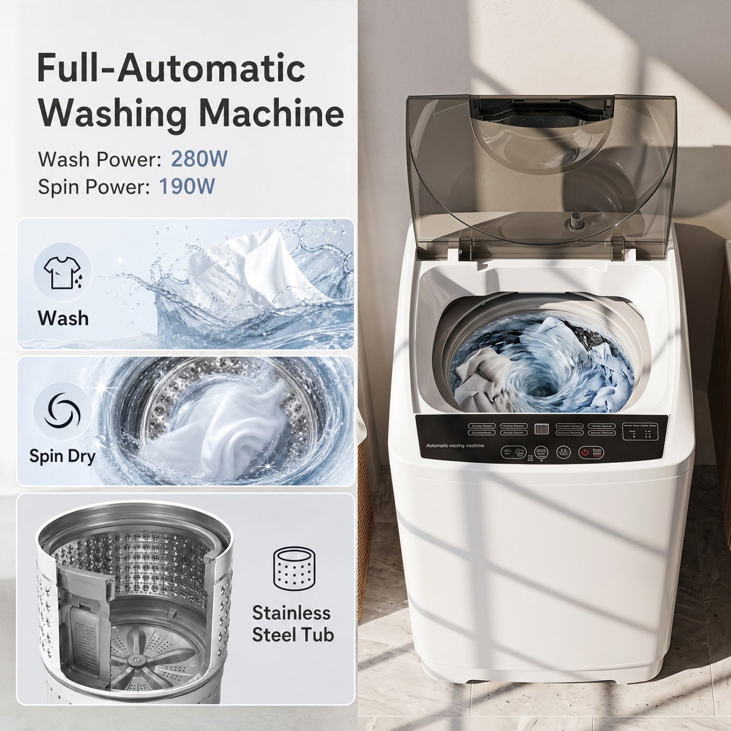 9.93 lbs Automatic Washing Machine