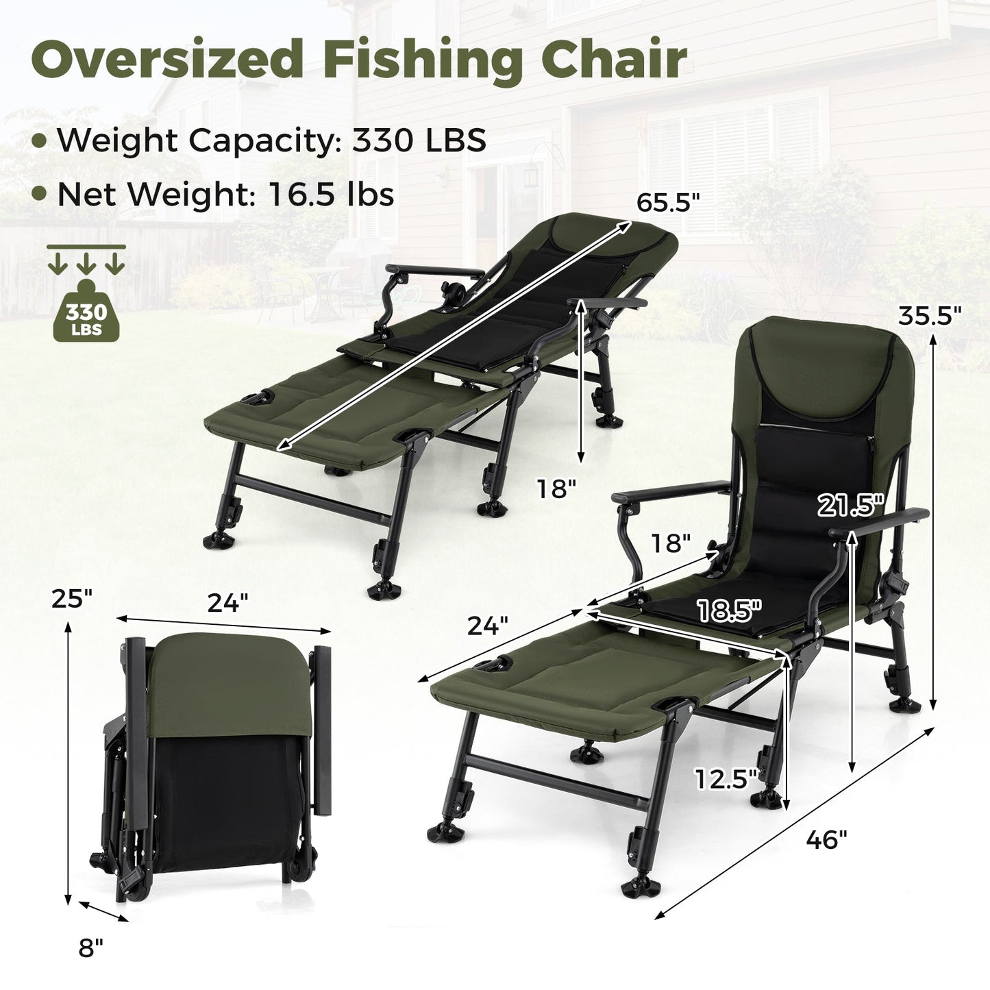 Oversized Foldable Fishing Chair