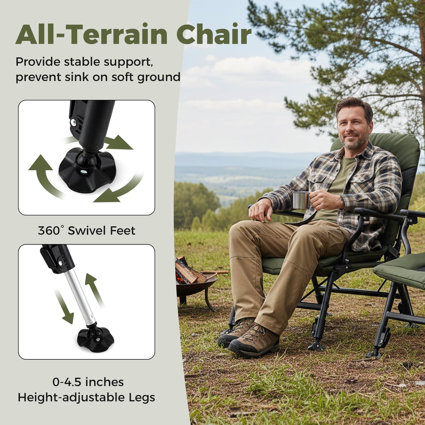 Oversized Foldable Fishing Chair