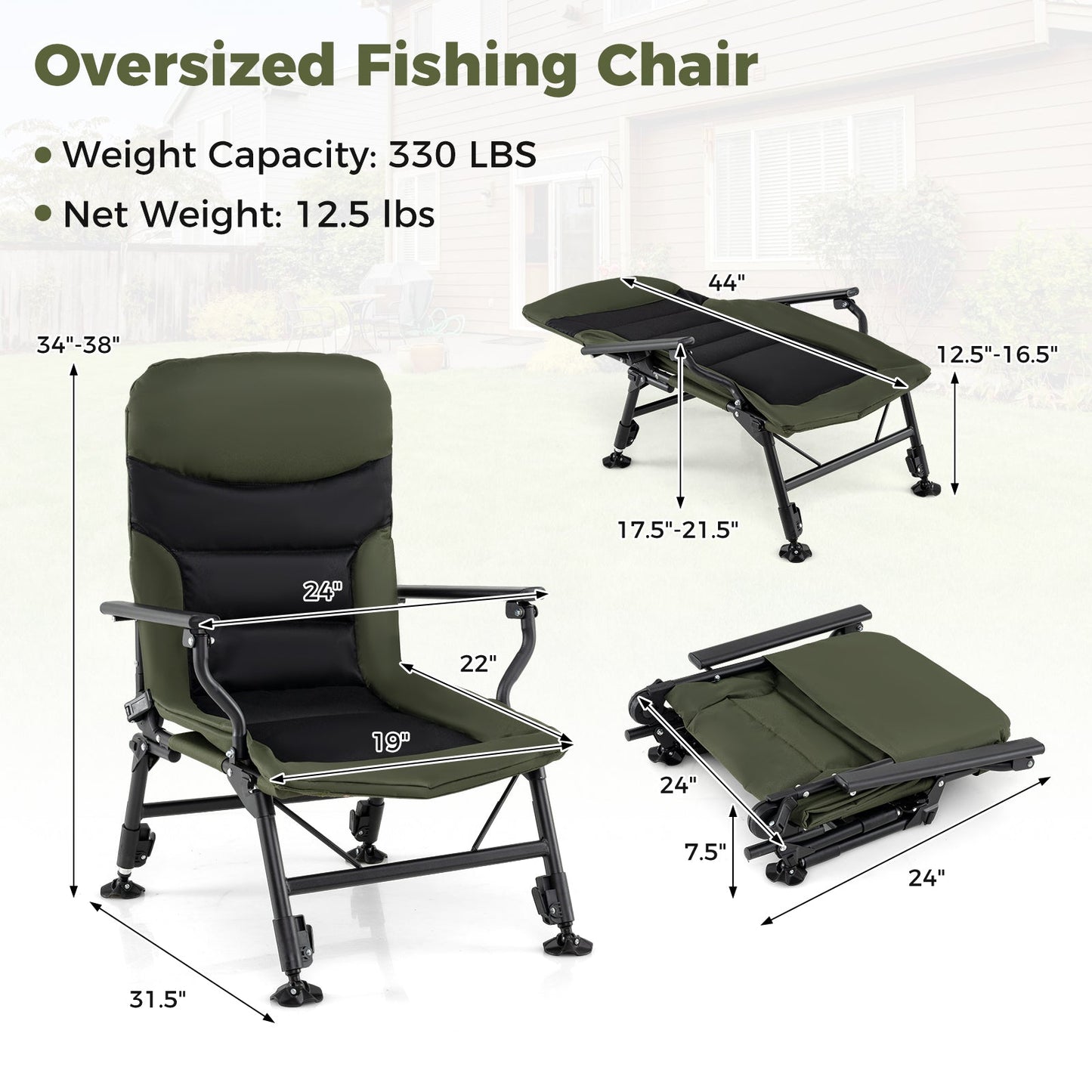 Oversized Foldable Fishing Chair