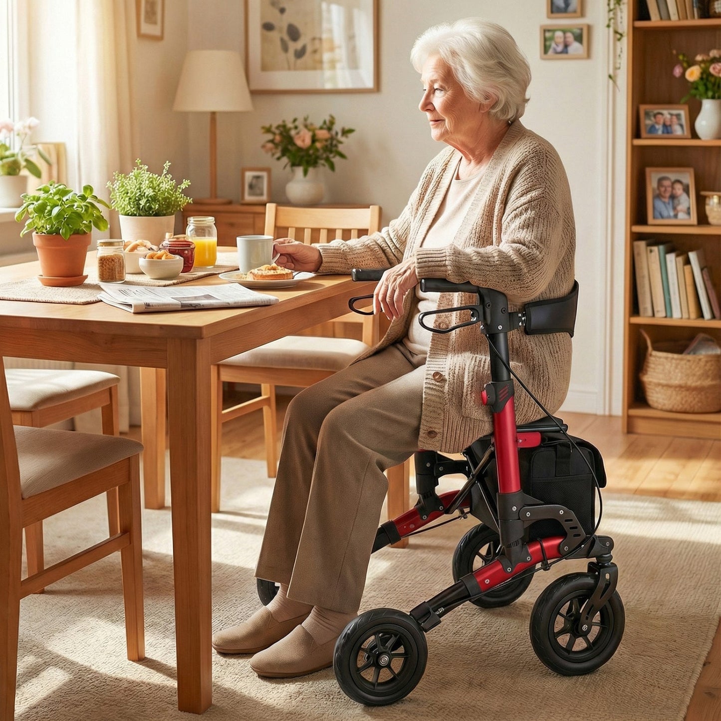 Rollator Folding Rolling Walker with Seat