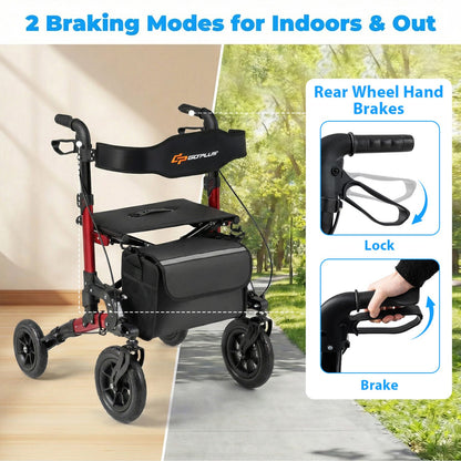 Rollator Folding Rolling Walker with Seat