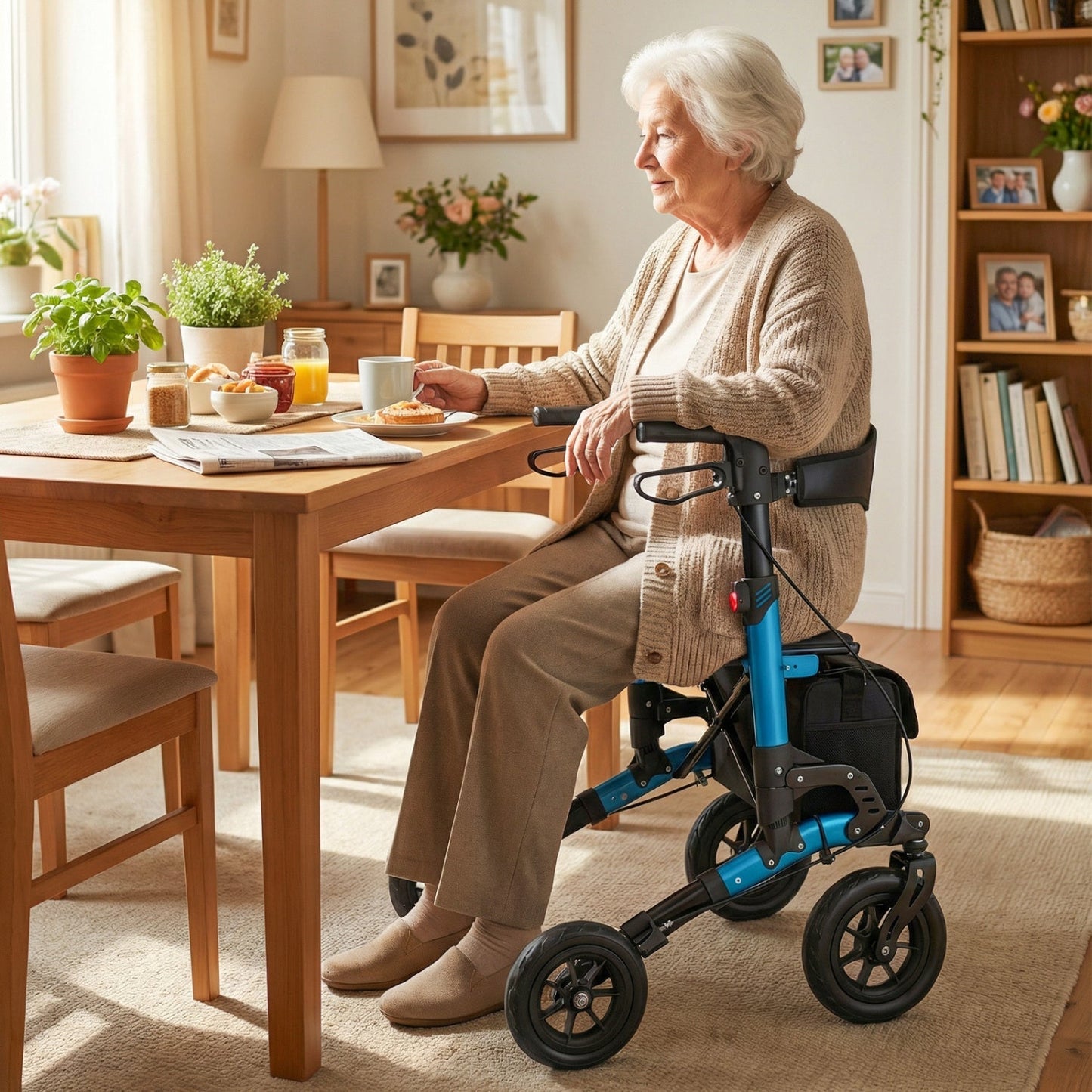 Rollator Folding Rolling Walker with Seat