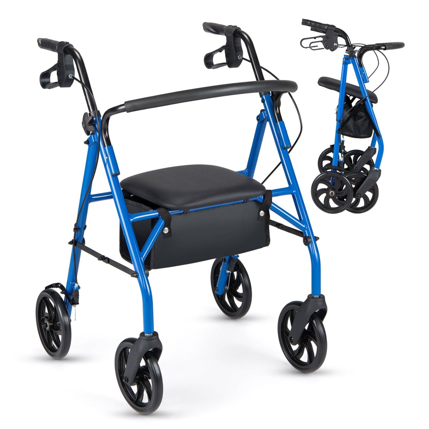 Rollator Walker with Seat and Height Adjustable Handles