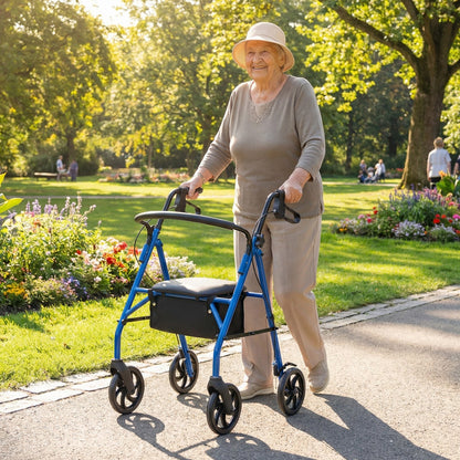 Rollator Walker with Seat and Height Adjustable Handles