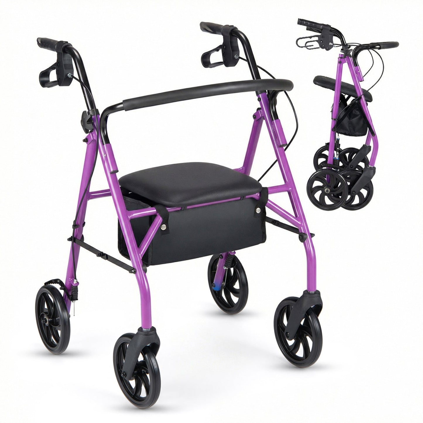 Rollator Walker with Seat and Height Adjustable Handles