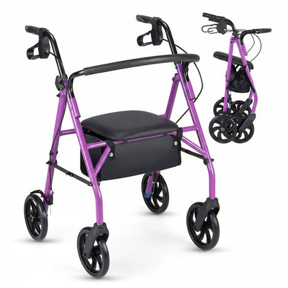 Rollator Walker with Seat and Height Adjustable Handles