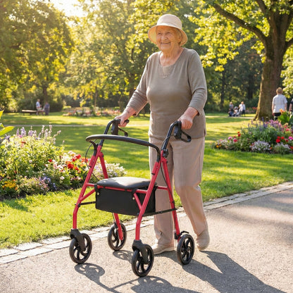 Rollator Walker with Seat and Height Adjustable Handles