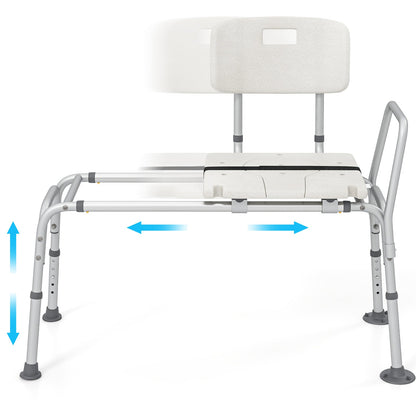 Sliding Tub Transfer Bench with Extra-Wide Seat for Elderly and Disabled