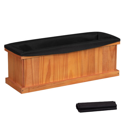 Wooden Raised Garden Bed with Drainage Holes and Liner Solid Fir Wood Planter Box
