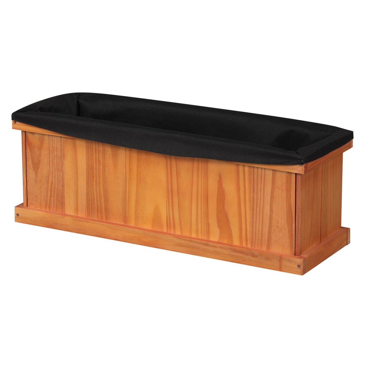 Wooden Raised Garden Bed with Drainage Holes and Liner Solid Fir Wood Planter Box