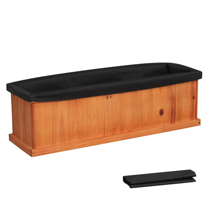 Wooden Raised Garden Bed with Drainage Holes and Liner Solid Fir Wood Planter Box