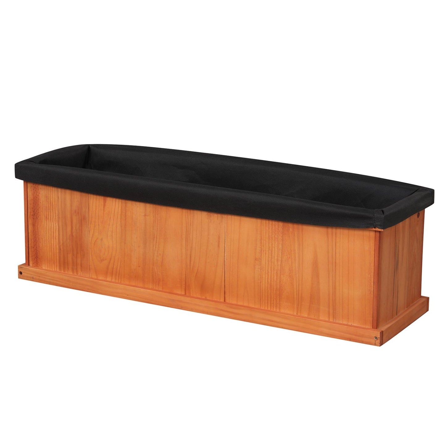 Wooden Raised Garden Bed with Drainage Holes and Liner Solid Fir Wood Planter Box