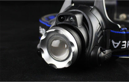 Adjustable USB Rechargeable IR Sensor Super Bright Headlight Battery For Long Working Time LED Headlamp Fishing  Waterproof Head Light Lamp Perfect For Running  Camping