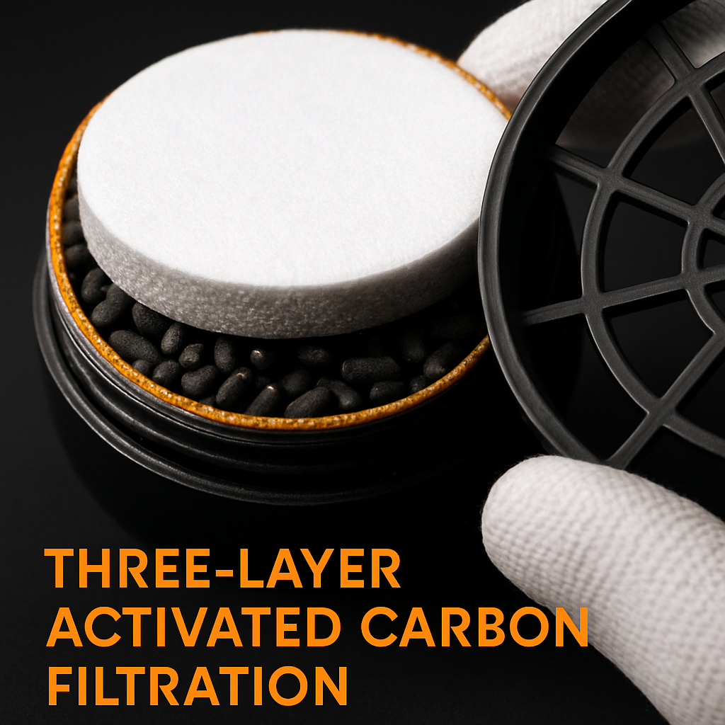 Respirator Mask with Dual Filtration for Dust