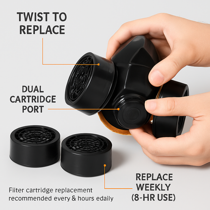 Respirator Mask with Dual Filtration for Dust
