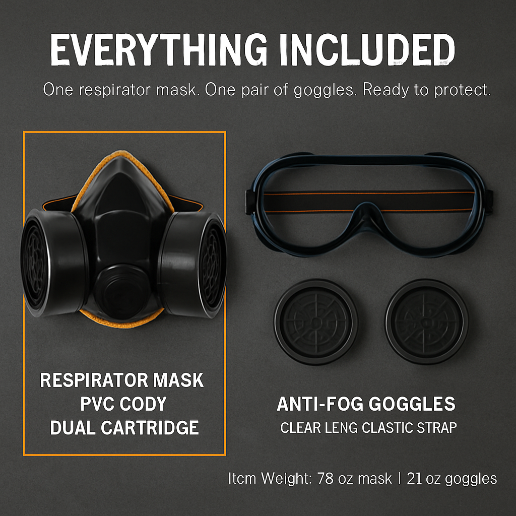 Respirator Mask with Dual Filtration for Dust