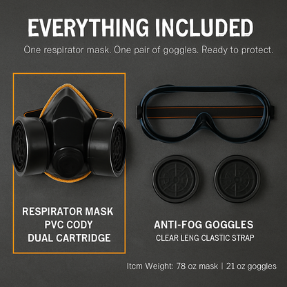 Respirator Mask with Dual Filtration for Dust