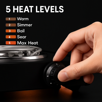 Portable Electric Dual Burner Hot Plate Stove