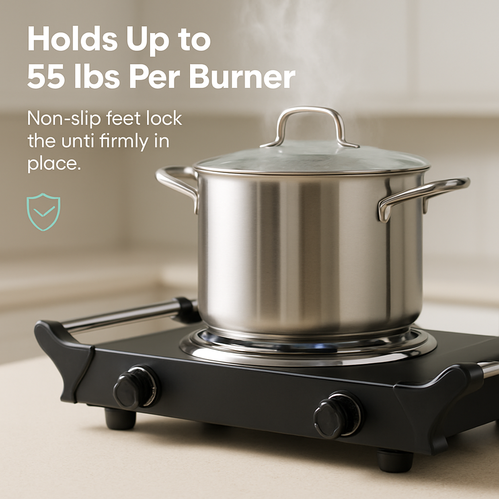 Portable Electric Dual Burner Hot Plate Stove