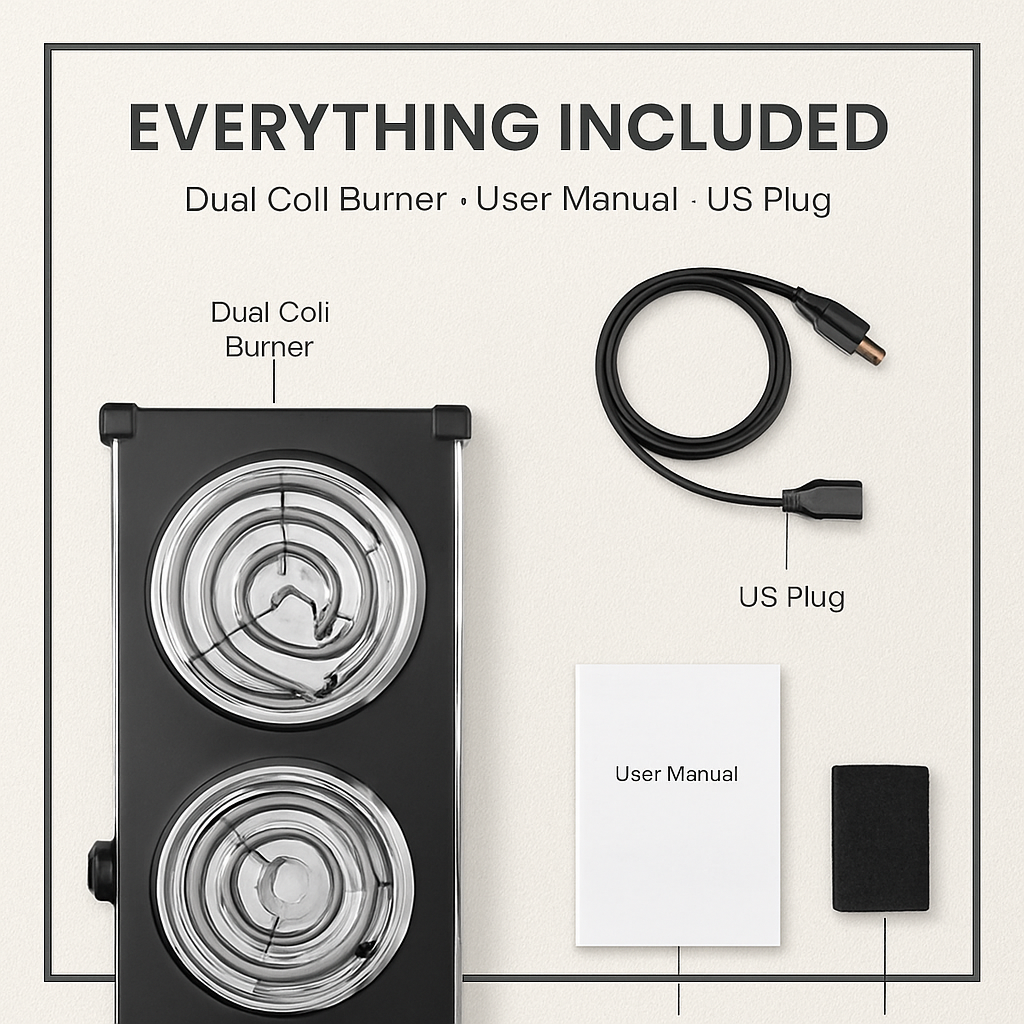 Portable Electric Dual Burner Hot Plate Stove