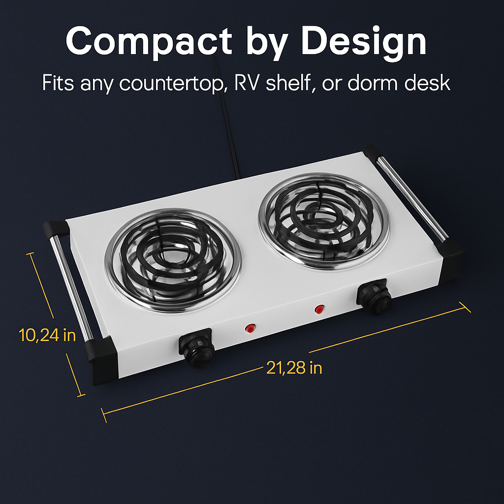 Portable Electric Dual Burner Hot Plate Stove