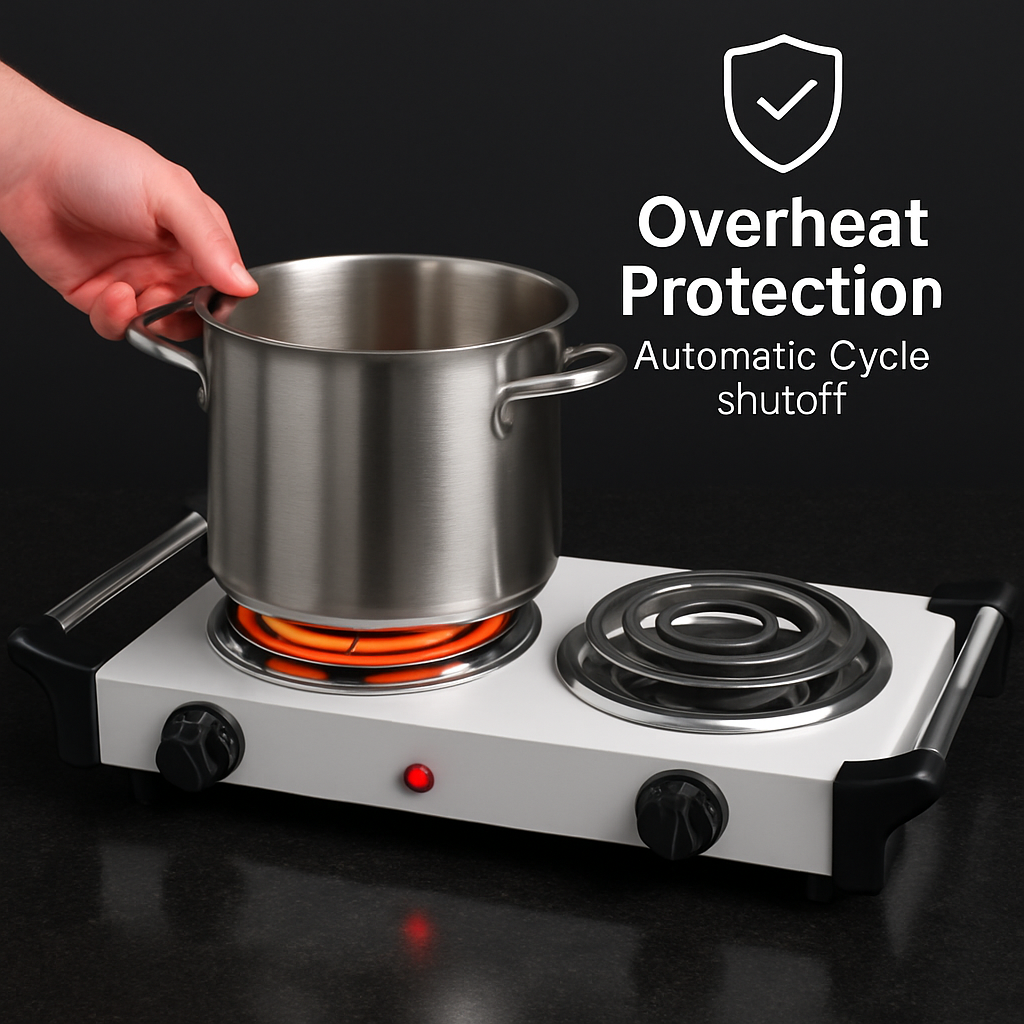 Portable Electric Dual Burner Hot Plate Stove