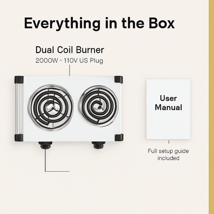 Portable Electric Dual Burner Hot Plate Stove