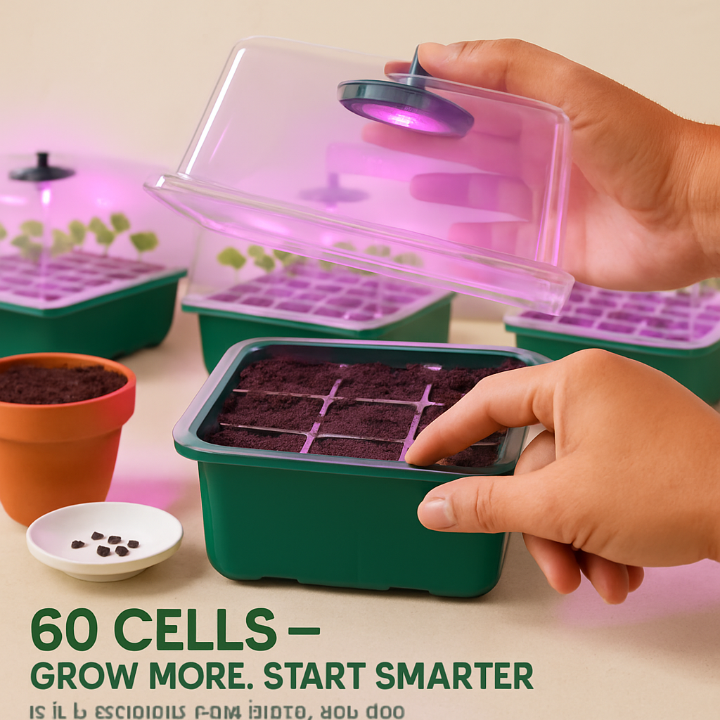 Seed Starter Tray with Grow Light Kit for Indoor Germination