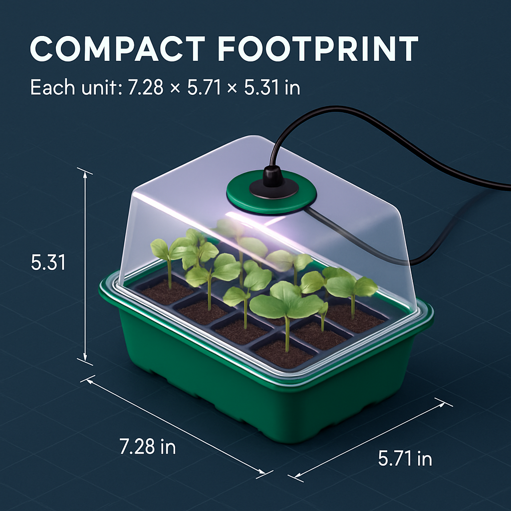 Seed Starter Tray with Grow Light Kit for Indoor Germination