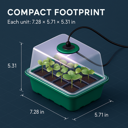 Seed Starter Tray with Grow Light Kit for Indoor Germination