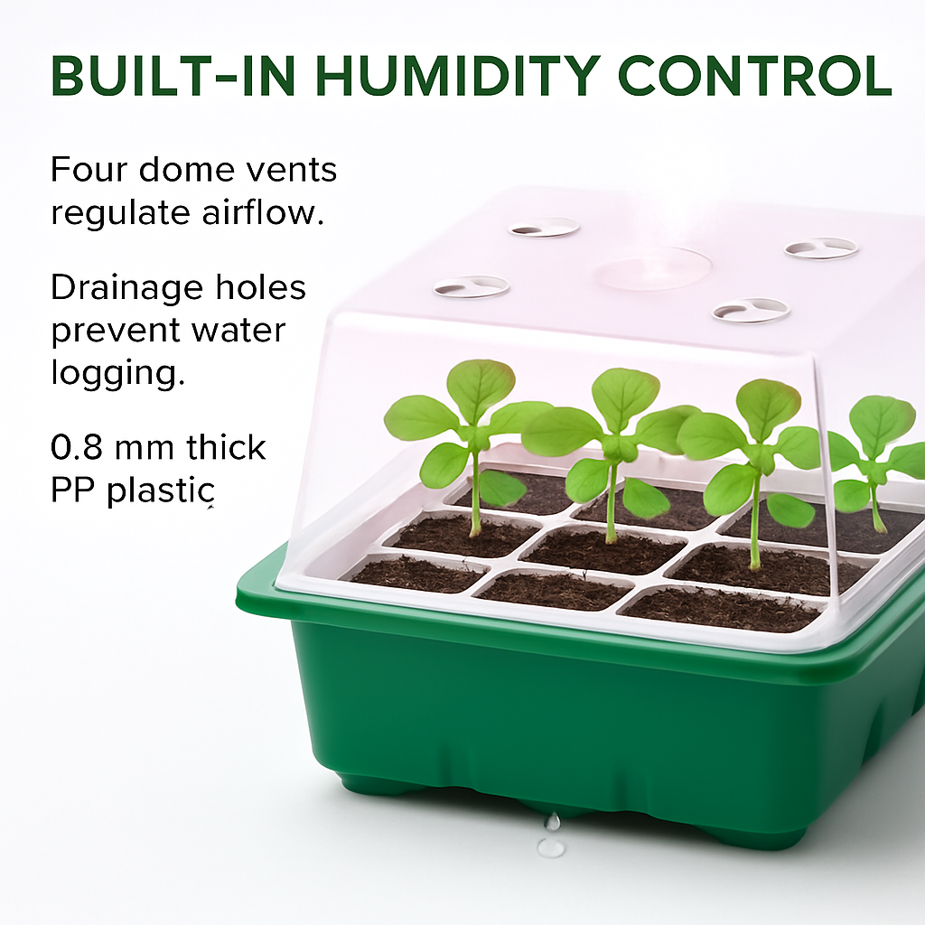 Seed Starter Tray with Grow Light Kit for Indoor Germination