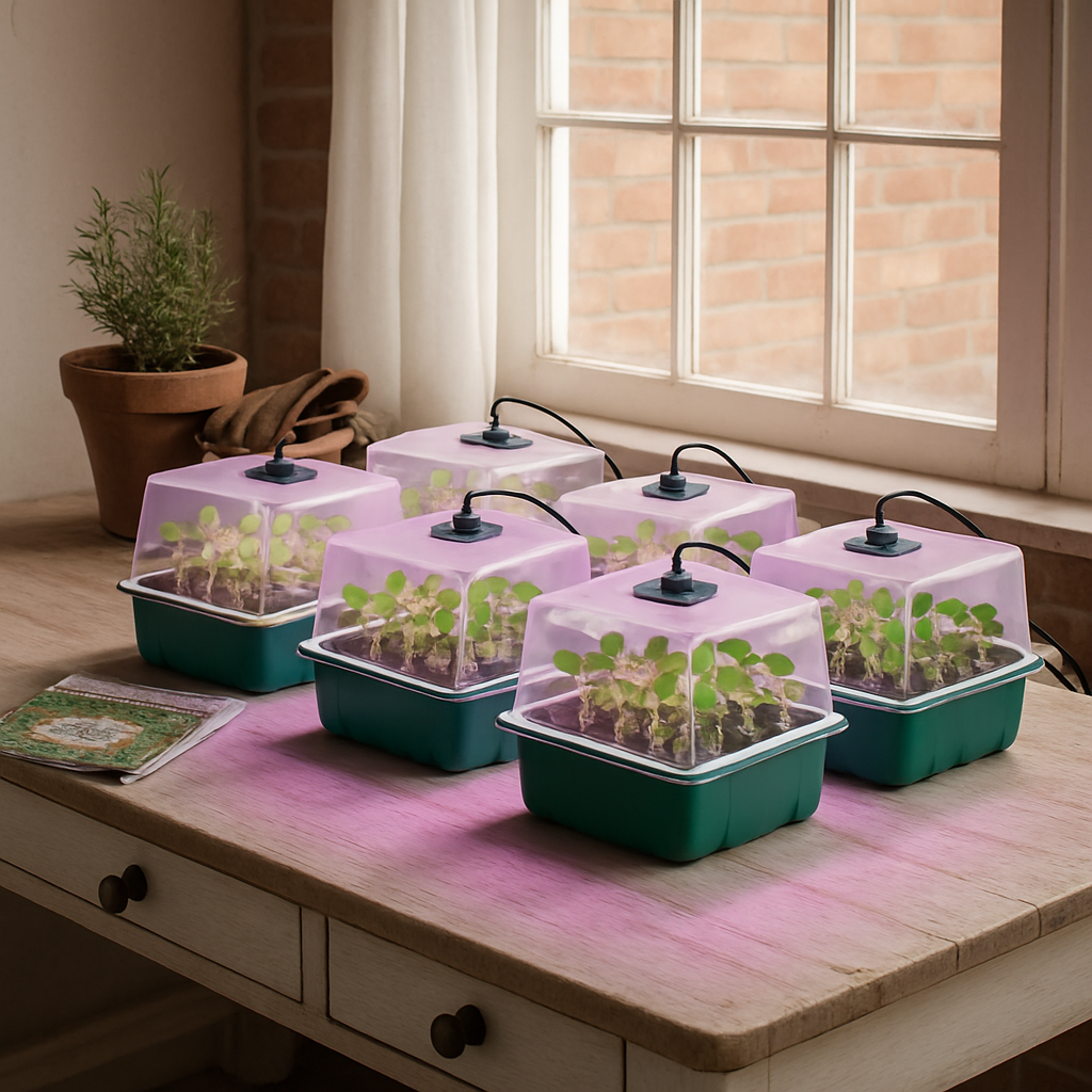 Seed Starter Tray with Grow Light Kit for Indoor Germination