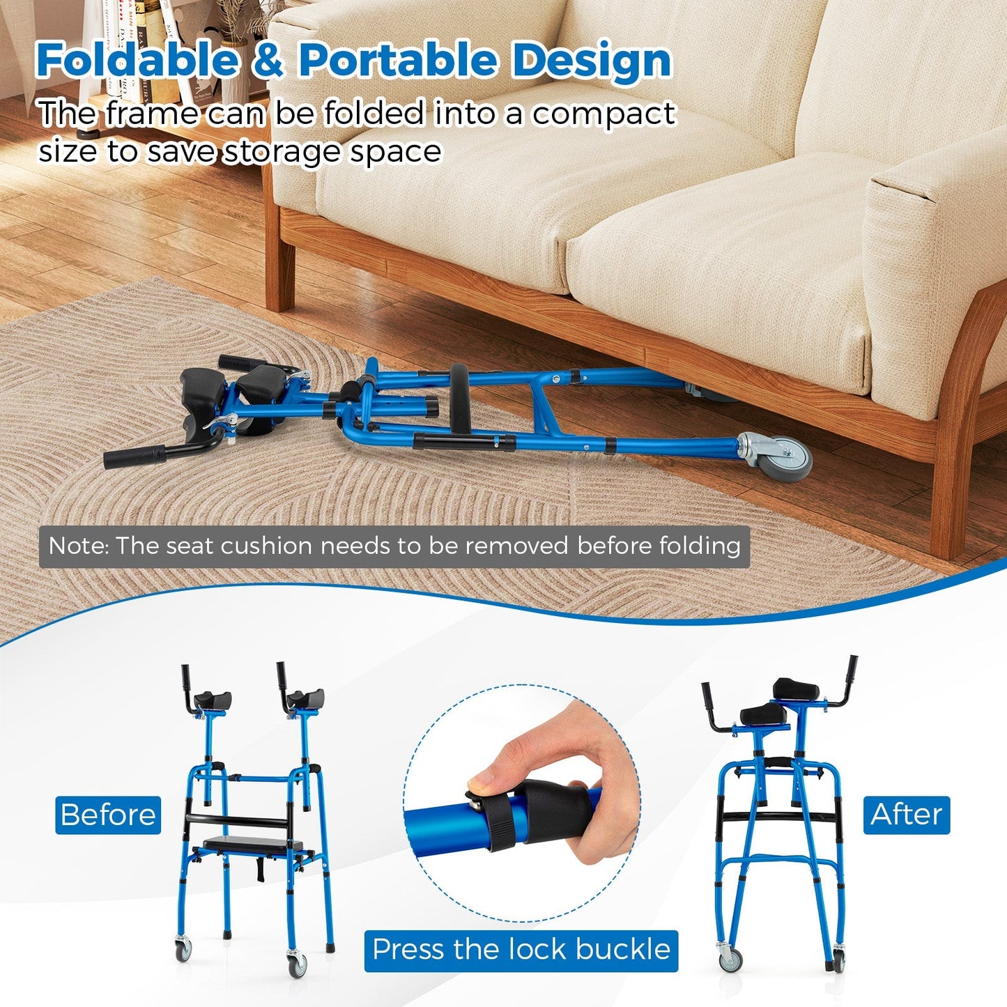 Versatile Rolling Walker for Rehabilitation Training